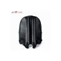 Allextreme AE-54GH BuBilian Unisex PU Leather Korean Style Canvas Backpack with 2 Key Rings (Black, AE-54GH)