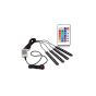 AllExtreme EX09LRC 4X 9 LED Multi-Colour RGB Car Interior Decorative Light Car Under Dash Interior Floor Strip Lightning Kit with Car Charger and Sounds Activated Wireless IR Remote Control1 (6W)