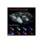 AllExtreme EX09LRC 4X 9 LED Multi-Colour RGB Car Interior Decorative Light Car Under Dash Interior Floor Strip Lightning Kit with Car Charger and Sounds Activated Wireless IR Remote Control1 (6W)