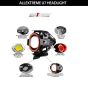 AllExtreme EXU7MR2 U7 Mini CREE LED Fog Light Work Lamp with Hi/Low, Flashing Beam and Red Angel Eye Ring for Cars and Motorcycles (12W, Red & White Light, 2 PCS)