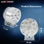 Allextreme EXG9FGW 9 LED Round Fog Light Spot Beam Waterproof Heavy Duty Work Light for Motorcycle Jeep Off Road Cars Truck Boat (9W, White Light, 2 PCS)