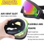 Allextreme EXUVSGL1 Unisex Windproof, Dust-Proof, UV Protection and Anti-Glare Lens Ski Snow Goggles for Riding and Skiing (Lemon, Standard Size)