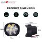 Allextreme EX9FWW2 Imported 9 LED Fog Light Spot Beam Waterproof Heavy Duty Pod Driving Work Lamp for Motorcycle Bike Car and SUV (15W, White Light, 2 PCS)