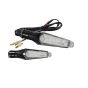 Allextreme EXSIAB2 Dual Tone LED Side Indicator Light Front Rear Universal Fit Turn Signal Lamp for Bikes and Motorcycles (Amber & Blue, 2 PCS)