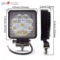 Allextreme EX9SW2P 9 LED Square Fog Light 4 Inch CREE Spot Beam Work Lamp with Mounting Brackets for Car and Motorcycle (27W, White Light, 2 PCS)