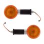 Allextreme EXTSLBY2 Yellow Glass Turn Signal Side Indicator Lights Front Rear Blinkers Lamp for Bikes & Motorcycle (Amber Light, 2 PCS)