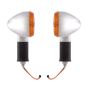 Allextreme EXTSLBY2 Yellow Glass Turn Signal Side Indicator Lights Front Rear Blinkers Lamp for Bikes & Motorcycle (Amber Light, 2 PCS)