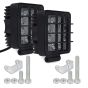 Allextreme EX9LGF2 4 Inch Square Flood Beam 9 LED Fog Light with Mounting Bracket for Car and Motorcycle (27W, White Light, 2 PCS)