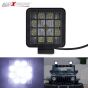 Allextreme EX9LGF2 4 Inch Square Flood Beam 9 LED Fog Light with Mounting Bracket for Car and Motorcycle (27W, White Light, 2 PCS)