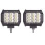 Allextreme EX9SFL2 9 LED Square Fog Light 4 Inches Waterproof Driving Spot Lamp with Adjustable Mounting Bracket for Cars Motorcycle and Bike (27W, White Light, 2 PCS)