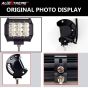 Allextreme EX9SFL2 9 LED Square Fog Light 4 Inches Waterproof Driving Spot Lamp with Adjustable Mounting Bracket for Cars Motorcycle and Bike (27W, White Light, 2 PCS)