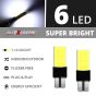 Allextreme EXT6SCW Universal T10 LED Parking Light 6 SMD Super Bright Chipset Silicone License Plate Dome Indicator Lamp Bulb for Car Bike and Motorcycle (3W, White, 2 PCS)