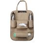 Allextreme PU Leather Car Auto Seat Back Multi Pocket Organizer Universal Backseat Travel Bag for Tissue Box, Bottle and Document Storage (Beige)