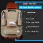 Allextreme PU Leather Car Auto Seat Back Multi Pocket Organizer Universal Backseat Travel Bag for Tissue Box, Bottle and Document Storage (Beige)