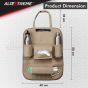 Allextreme PU Leather Car Auto Seat Back Multi Pocket Organizer Universal Backseat Travel Bag for Tissue Box, Bottle and Document Storage (Beige)