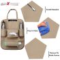 Allextreme PU Leather Car Auto Seat Back Multi Pocket Organizer Universal Backseat Travel Bag for Tissue Box, Bottle and Document Storage (Beige)