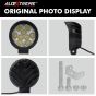 Allextreme EX9FNW1 9 LED Round Fog Light 3 Inches Waterproof Driving Spot Lamp with Mounting Bracket for Car, Motorcycle, SUV, ATV and Outdoor (27W, White Light, 1 PC)