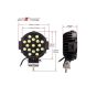 AllExtreme EX7M1B2 7 Inch Round Led Fog Light Universal 17 LED Off Road Driving Roof Lamp for Jeep Bikes and Cars (51W, White Light, 2 PCS)