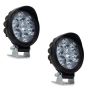 Allextreme EX7RF2P 7 LED 21W Round Fog Light for Motorcycle Car ATV Jeep 4x4 Tractor Off Road Waterproof Shockproof 3 Inch Lamp with Mounting - Pack of 2