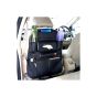 Allextreme EXSBESBL PU Leather Car Auto Seat Back Organizer Universal Multi Pocket Travel Storage Bag with Hangers, Tissue Paper and Bottle Holder (1 Pc, Black)