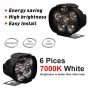Allextreme EX6FS2P Imported 6 LED Fog Light Mirror Mount Driving Spot Head Lamp with Switch for Motorcycle and Cars (With Switch 10W, White, 2 PCS)