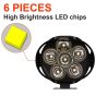 Allextreme EX6FS2P Imported 6 LED Fog Light Mirror Mount Driving Spot Head Lamp with Switch for Motorcycle and Cars (With Switch 10W, White, 2 PCS)