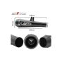AllExtreme EX51SFB 51mm Inlet Long Grenade Launcher Shape Exhaust Pipe Muffler Silencer with Explosion Fire Shot Sound Compatible for Scooter Motorbike (Full Black)
