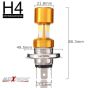 Allextreme EXH4MPL H4 Missile Projector LED Headlight Bulb for Motorcycle, Scooter, Car, Truck, ATV (9W, Golden, 2 PCS)