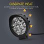 Allextreme EX-9WDL01 Off Road Driving Lamp with Switch 9 LED Round 3" Foglights for Motorcycles, Cars & Bikes (9W, White Light, 2 Pcs)