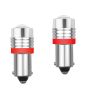 Allextreme EXBA9SW3 BA9S 2 PCS LED Parking Light 1 W Super Bright White 2 SMD Car Interior License Plate Wedge Dome Trunk Dashboard Bulb for Car Bike and Motorcycle (Red)