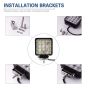 Allextreme EX4ISF1 48W 4 Inch Foglight 16 LED Square Pod Waterproof Flood Driving Lamp for Car Truck Jeep SUV ATV (Pack of 1, White)