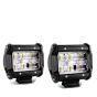 AllExtreme EX4IRW2 4 Inch 9D Reflector CREE LED Light Off-road Work Light External Headlight with Brackets for Truck Car ATV SUV Jeep Van (30W, White Light, 2 PCS)
