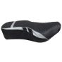 Allextreme EXTSCES PU Leather Motorcycle Bike Seat Cushion Cover Anti Skid Seat Cover Compatible for Bullet Electra 350cc and 500cc (Silver)