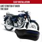 Allextreme EXCSCEB PU Leather Motorcycle Bike Seat Cushion Cover Anti Skid Seat Cover for Standard and Electra 350cc and 500cc (Blue)