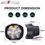 Allextreme EX9FWS2 Imported 9 LED Fog Light Spot Beam Water-Resistant Heavy Duty Pod Driving Work Lamp with Handlebar Switch for Motorcycle Bike Car (15W, White, 2 PCS)