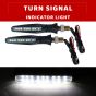 Allextreme EXBILW2 Bar Style 9 LED Side Indicator Light Front Rear Universal Fit Turn Signal Lamp for Bikes and Motorcycles (White, 2 PCS)