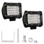 AllExtreme EX24F2P 24 LED Fog Light Bar 4 Inch CREE Cube Pod Work Light Waterproof Off Road Driving Spot Lamp for Bike Cars and Motorcycle (72W, White Light, 2 PC)