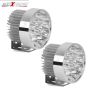 Allextreme EX18RF2 18 LED Round Fog Light Spot Beam Waterproof Pod Driving Work Lamp for Motorcycle and Cars (27W, White Light, 2 PCS)