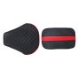 Allextreme PU Leather Seat Cover with Anti Skid Split Cushion Reinforced Stitching Dust Water Resistant for 350cc Bullet Classic Models (Black & Red)