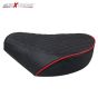 Allextreme PU Leather Seat Cover with Anti Skid Split Cushion Reinforced Stitching Dust Water Resistant for 350cc Bullet Classic Models (Black & Red)