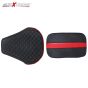 Allextreme PU Leather Seat Cover with Anti Skid Split Cushion Reinforced Stitching Dust Water Resistant for 350cc Bullet Classic Models (Black & Red)