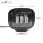 Allextreme EX3FB1P 40W 3 LED Headlight Lamp Universal Water Resistant Off Road Driving Fog Light with Mounting Brackets for Thar Wrangler SUV (White, 1 PC, 6 Months Warranty)