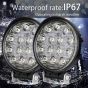 Allextreme EX14FL1 14 LED Round Fog Light Waterproof Driving Spot Flood Beamlight for Motorcycles, Cars, Jeeps and Bikes (42W, White, 1 PC, 6 Months Warranty)