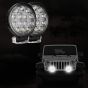 Allextreme EX14FL2 14 LED Round Fog Light Waterproof Driving Spot Flood Combo Beam Roof Bar Bumper Lamp Pod Cars, Jeeps and Bikes (42W, White, 2 PCS, 6 Months Warranty)