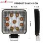 Allextreme EX9LSYW1 9 LED Square Fog Light 4 Inch Waterproof Flood Spot Combo Beam Driving Strobe Lamp for Car, Bike and Motorcycles (27W, White and Yellow, 1 PC)