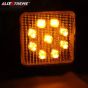 Allextreme EX9LSYW1 9 LED Square Fog Light 4 Inch Waterproof Flood Spot Combo Beam Driving Strobe Lamp for Car, Bike and Motorcycles (27W, White and Yellow, 1 PC)