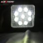 Allextreme EX9LSYW1 9 LED Square Fog Light 4 Inch Waterproof Flood Spot Combo Beam Driving Strobe Lamp for Car, Bike and Motorcycles (27W, White and Yellow, 1 PC)
