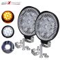 Allextreme EX9LRYW2 9 LED Round Fog Light 4.5" Waterproof Flood Spot Combo Beam Driving Strobe Lamp for Car, Bike and Motorcycles (27W, White and Yellow, 2 PCS)