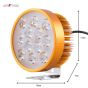 Allextreme EX24W1P 12 LED Round Fog Light Waterproof Spot Beam Off Road Driving Lamp for Motorcycle and Cars (24W, White, 1PC)