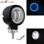 Allextreme EX3IHB1 3 Inch Round White Fog Light with Blue Halo Angel Eye Ring for Bike Motorcycle Car & Off Road SUV (20W, 1 Pc)